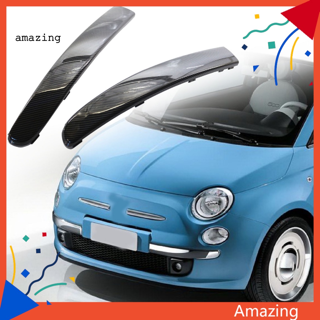 Bộ 2 Miếng Dán Họa Tiết Sợi Carbon Chống Thấm Nước Chịu Nhiệt Tốt Tiện Dụng 735455057 735455056 Ốp Lưng Cho Fiat-500 2007-2015