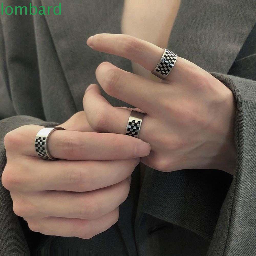 Nhẫn Thép Không Gỉ Phong Cách Hip Hop Hàn Quốc Cho Nam