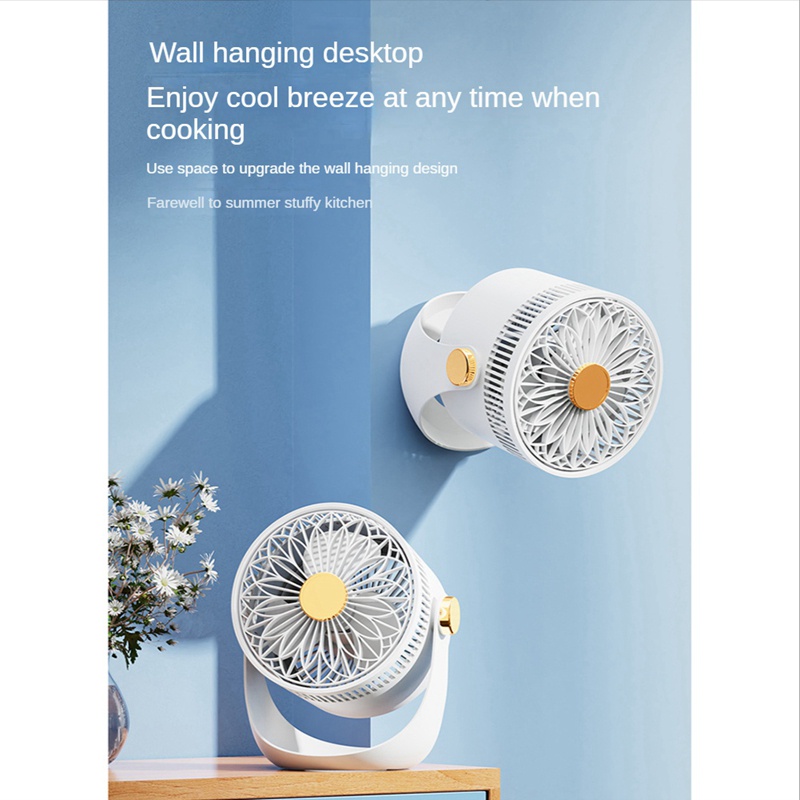 Quạt Làm Mát Điện Tử Để Bàn 2400MAh Sạc Cổng USB Có Thể Sạc Lại