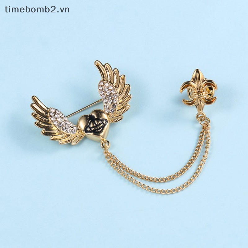 1 Huy Hiệu Cài Áo Hình Đôi Cánh Thiên Thần / Rồng / Mỏ Neo Thời Trang Cho Nam Và Nữ