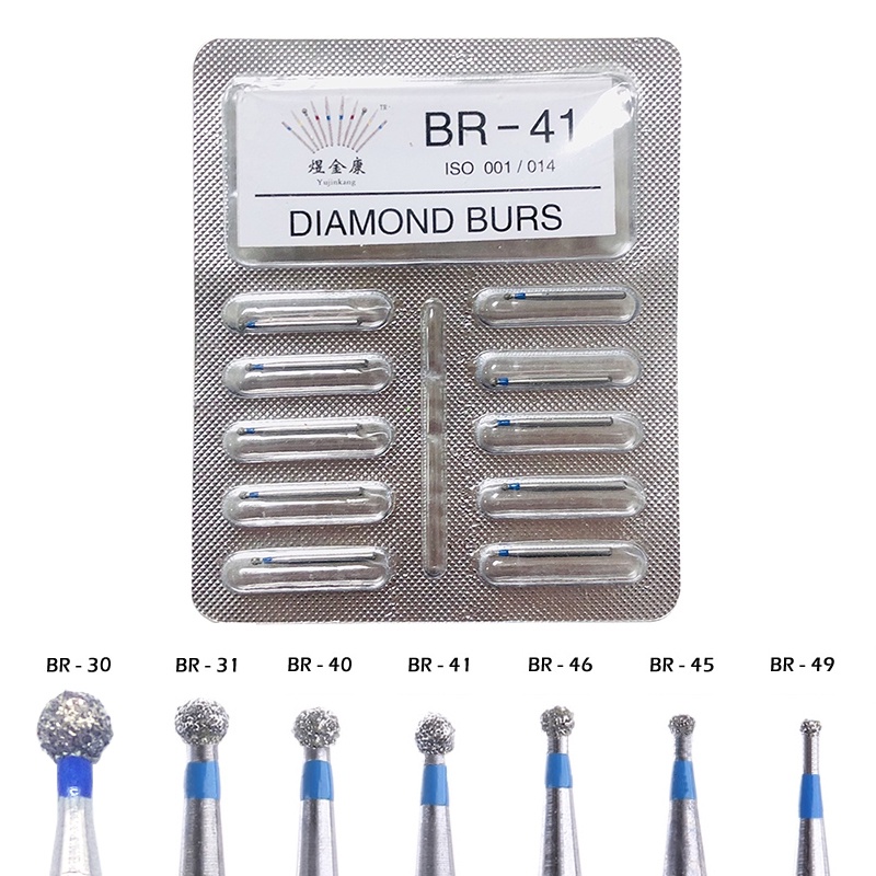 Set 10 Đầu Mũi Khoan Nha Khoa 1.6mm Tốc Độ Cao