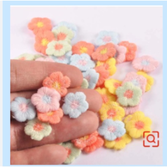 Set 50 Dây Ruy Băng Thêu Ren Hoa Nhiều Màu Sắc