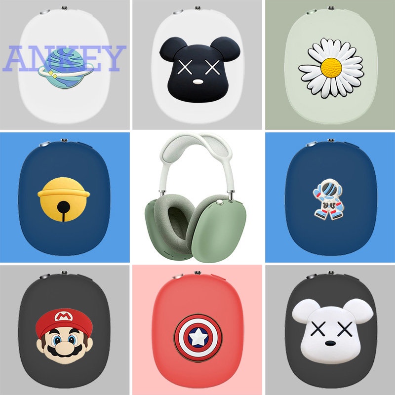 For Apple AirPods Max Case Protective Cute Cartoon Cover Bluetooth Earphone Shell Accessories TWS Headphone Portable