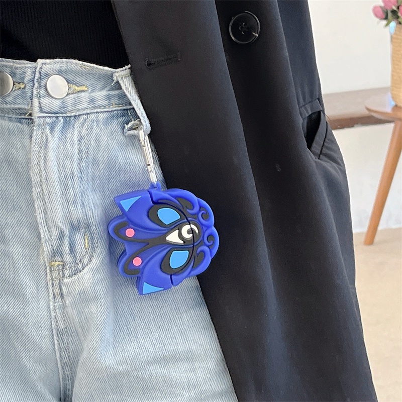 Vỏ Bảo Vệ Hộp Sạc Tai Nghe bluetooth Không Dây OPPO Enco air3 Bằng Silicon Mềm Họa Tiết Hoạt Hình Quỷ Đen 3D Dễ Thương