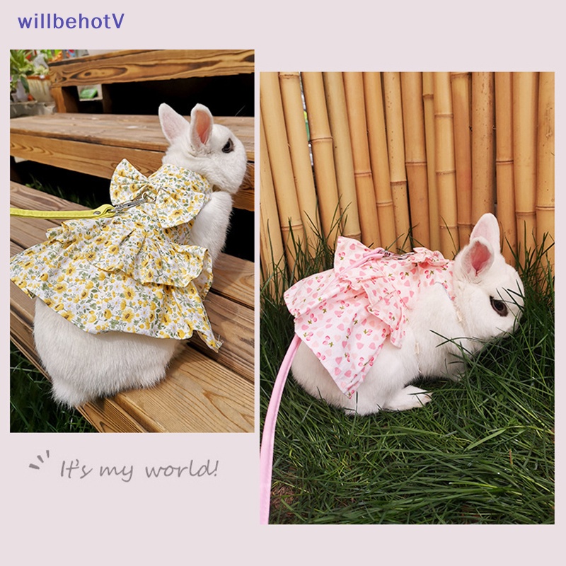 [WillbehotV] Bộ Áo Sát Nách + Chân Váy Hoa Mềm Mại Có Dây Dắt Cho Thú Cưng Đi Du Lịch [Mới]