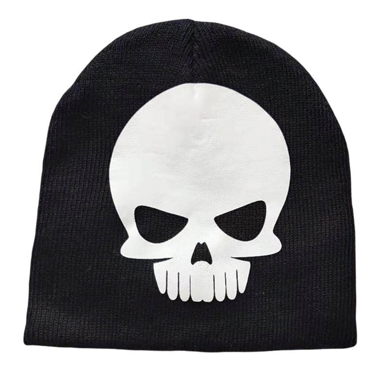 Mũ Beanie Whi Y2K Dạ Quang In Hình Bộ Xương Bàn Tay Nhện