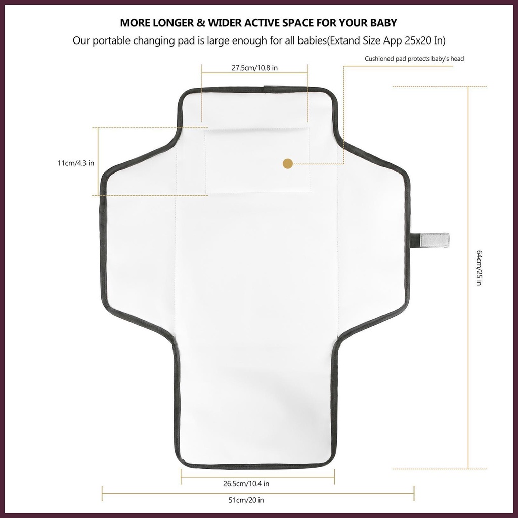 Đệm Thay Tích Hợp Gối Có Thể Gập Lại Kèm Khăn Lau Thông Minh