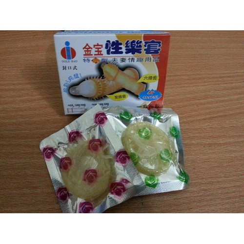 Bao Cao Su Super Gold Gai Râu Nhật Bản - Hộp 2 Cái