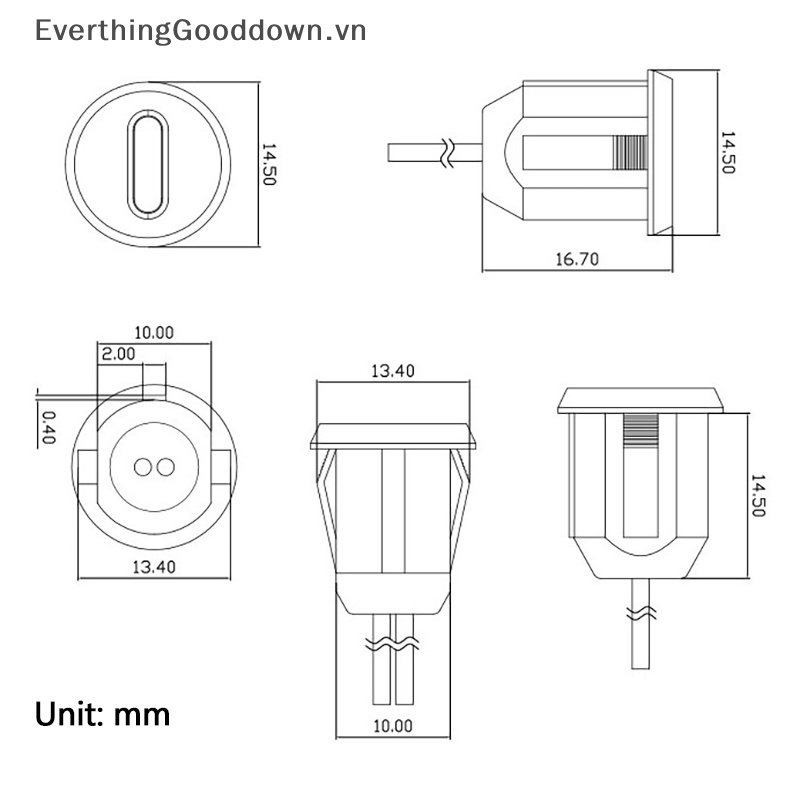 Everthingooddown Dây Cáp Hàn Nối Cổng USB Type C 2P Chất Lượng Cao