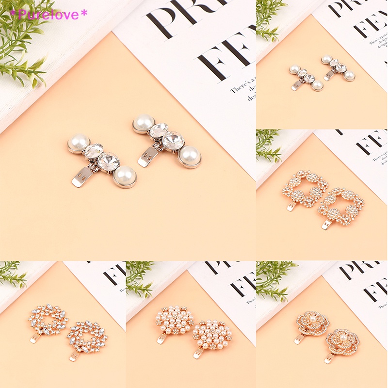 1 Cặp Phụ Kiện Ngọc Trai Đính Đá Trang Trí Giày DIY Mới