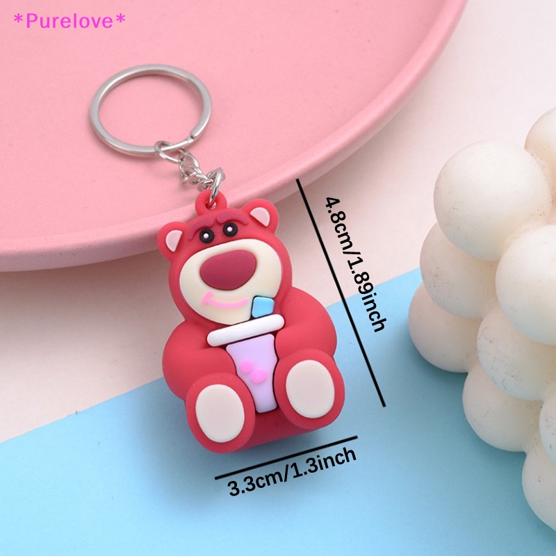 Móc Khóa Nhựa Resin Hình Gấu Dâu Tây Dễ Thương Sáng Tạo Dành Cho Cặp Đôi Mới