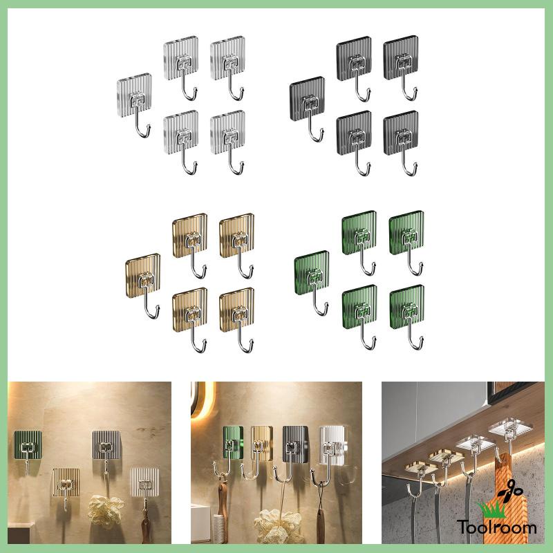 Set 5 Móc Treo Khăn Gắn Tường Bằng Acrylic Tiện Dụng Cho Phòng Tắm / Nhà Bếp
