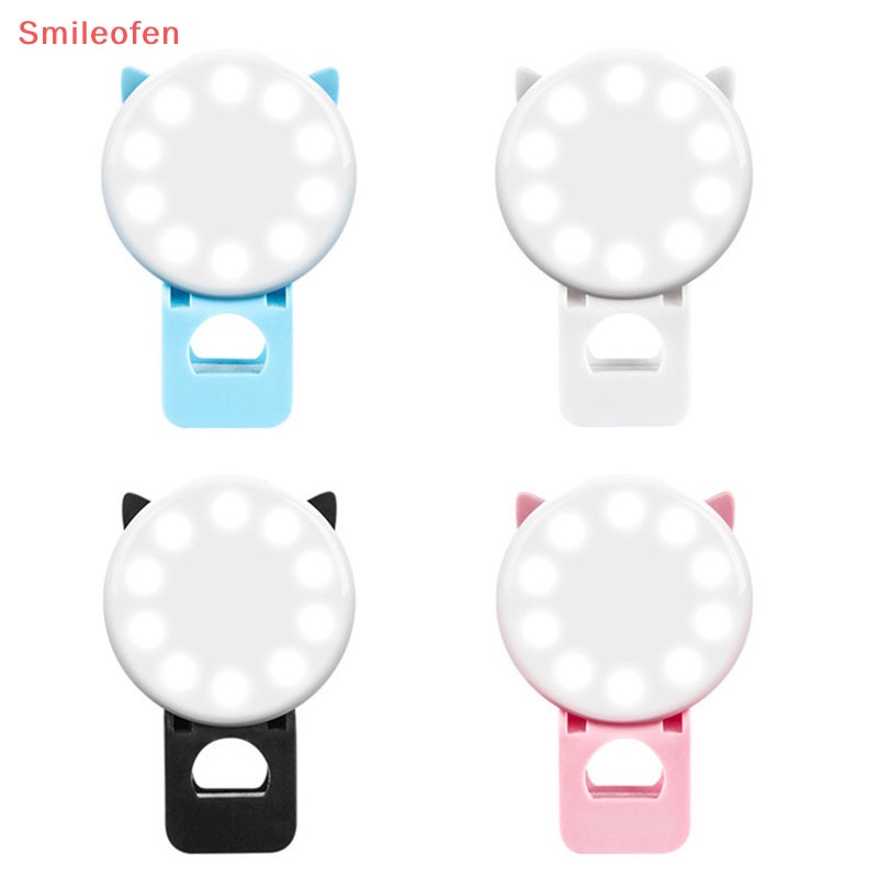 [Smileofen] Đèn LED Kẹp Mini Họa Tiết Hoạt Hình Có Thể Sạc Lại Dùng Trang Điểm Mắt / Chụp Ảnh Tự Sướng Trực Tuyến