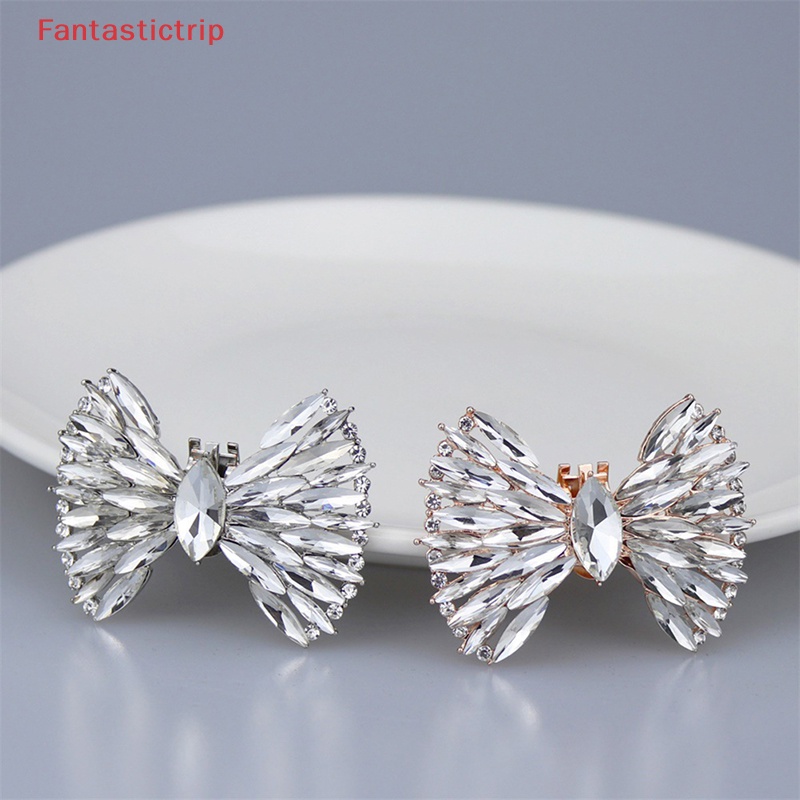 Phụ Kiện Trang Trí Giày Hình Nơ Đính Đá Lấp Lánh Thời Trang Cho Nữ Mới