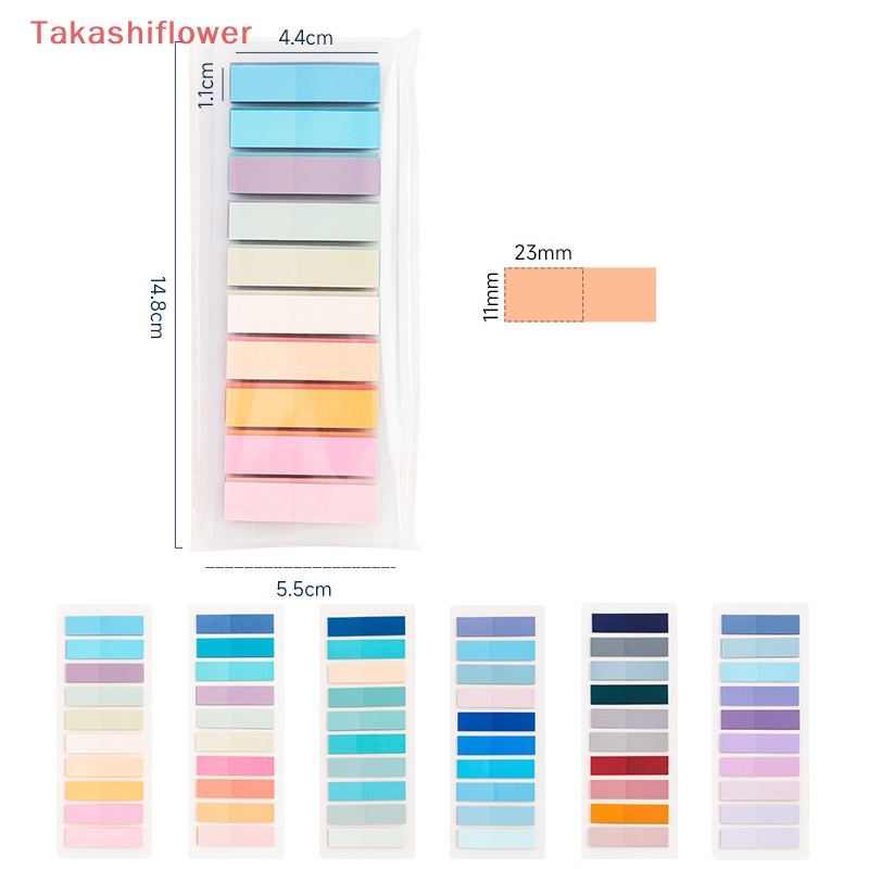 (Takashiflower) 200 Tờ Giấy Ghi Chú Đánh Dấu Trang Sách Hình Morandi Tabs Đáng Yêu Dành Cho Văn Phòng Trường Học Papeleria
