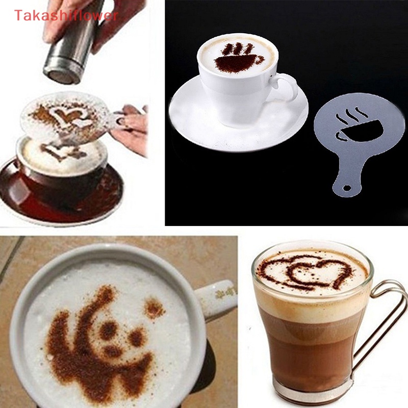 Set 16 Khuôn Tạo Hình Trang Trí Bánh Kem / Cà Phê / Cappuccino DIY