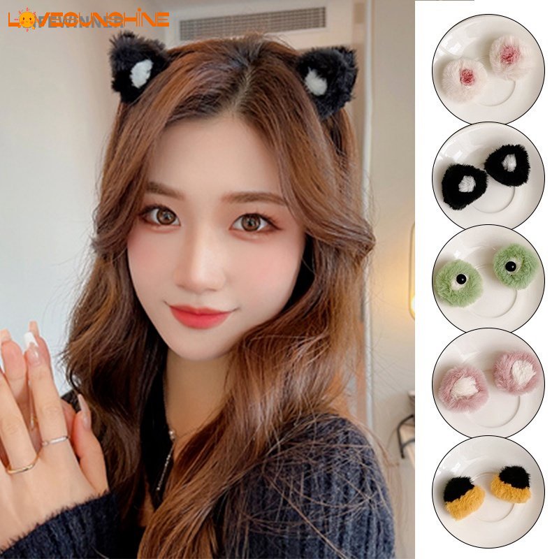 Kẹp Tóc Tai Thỏ Bông Phong Cách Hoạt Hình Lolita Đáng Yêu