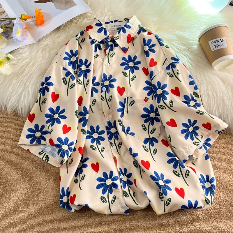 Áo Sơ Mi Tay Ngắn In Họa Tiết Thời Trang Phong Cách Hàn Quốc Cho Nam size M-3XL