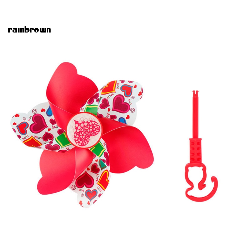 &lt; Rainbrown &gt; Cối Xay Gió Xe Đạp Dáng Dài / Ngắn Đa Năng Hình Hoa / Trái Tim Hoạt Hình Nhiều Màu Thông Dụng Trang Trí Xe Đạp Trẻ Em