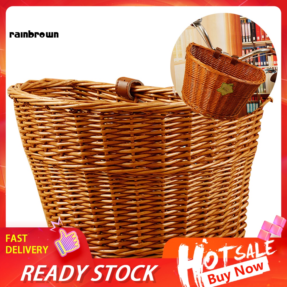 Giỏ Xe Đạp Dung Tích Lớn Bằng Dây Liễu Đan Tay Chống Chịu Thời Tiết