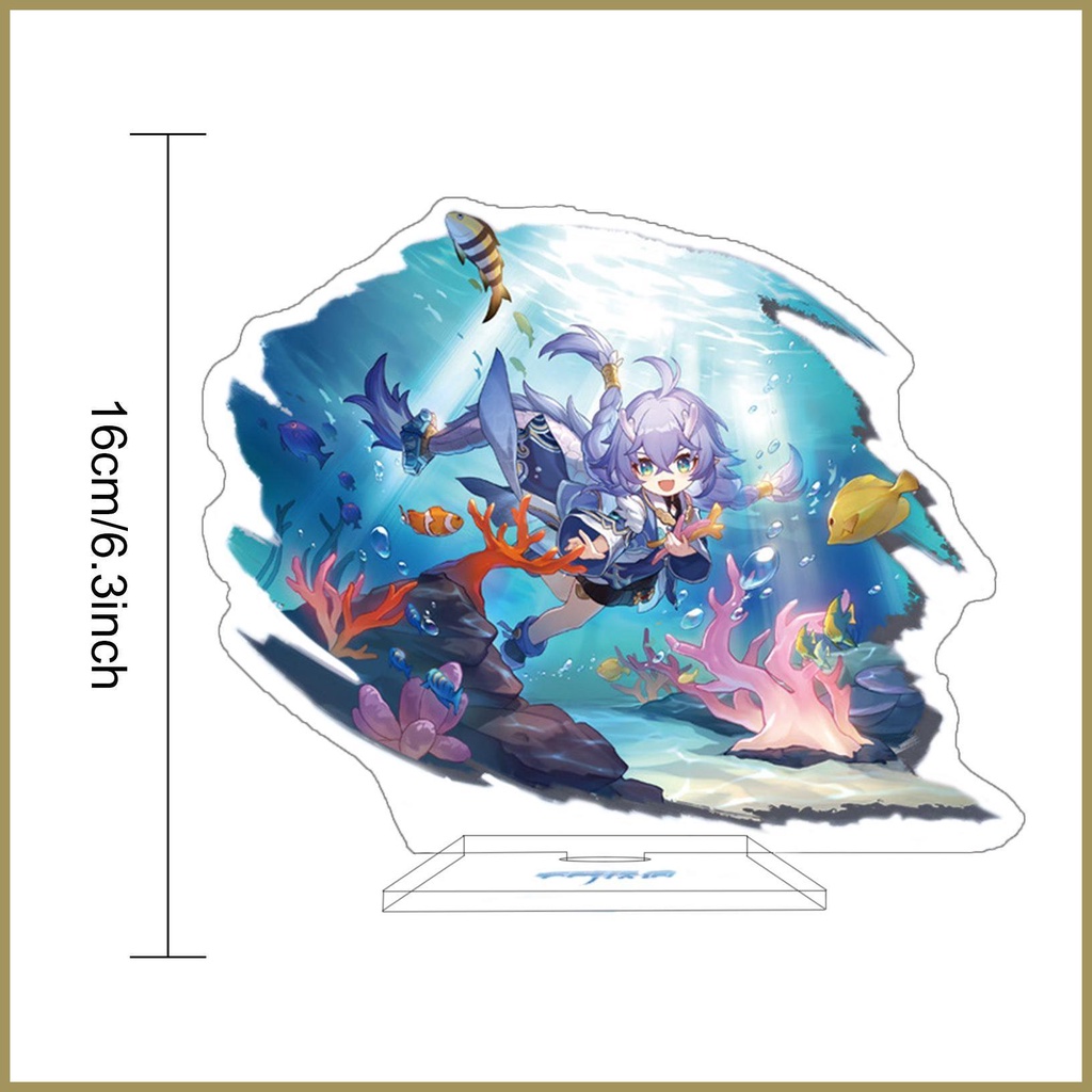 Biển Báo Hình Nhân Vật Alan Esta Bailu Bronya Danheng Màu Đen 16cm Bằng Acrylic