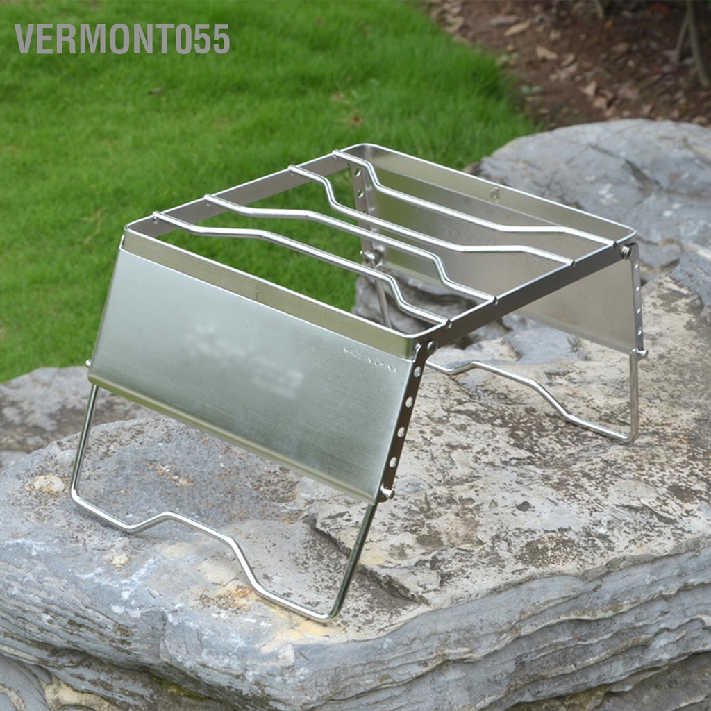 Vermont055 Vỉ nướng lửa trại có thể gập lại Chiều cao điều chỉnh Tải trọng 20kg Chống rỉ sét bằng thép không gỉ