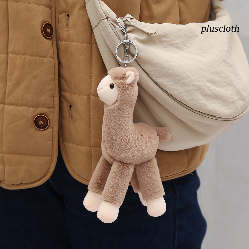 Thú Nhồi Bông Hình Lạc Đà Alpaca 3D Mắt Dài 15cm Dễ Thương Trang Trí Ba Lô