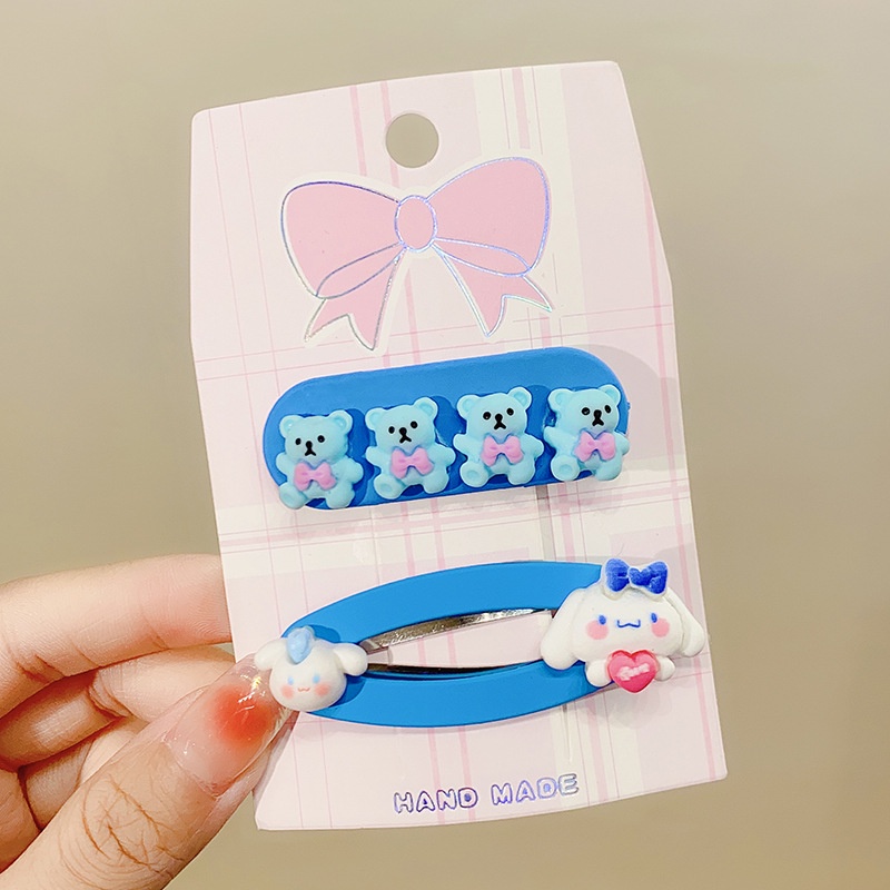 Set 2 Kẹp Tóc Sanrio mymelody Cinnamon Pompom Purin Lotso Dễ Thương Cho Bé Gái