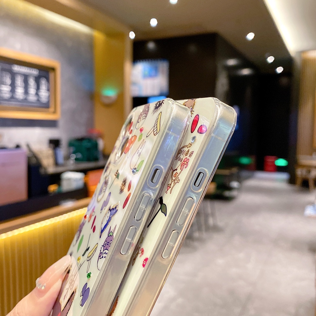 Ốp Điện Thoại TPU Chống Sốc In Hình Totoro Hoạt Hình Cho Apple IPhone 14 13 12 11 Pro MAX 14 Plus X XR XS MAX 7 8 Plus