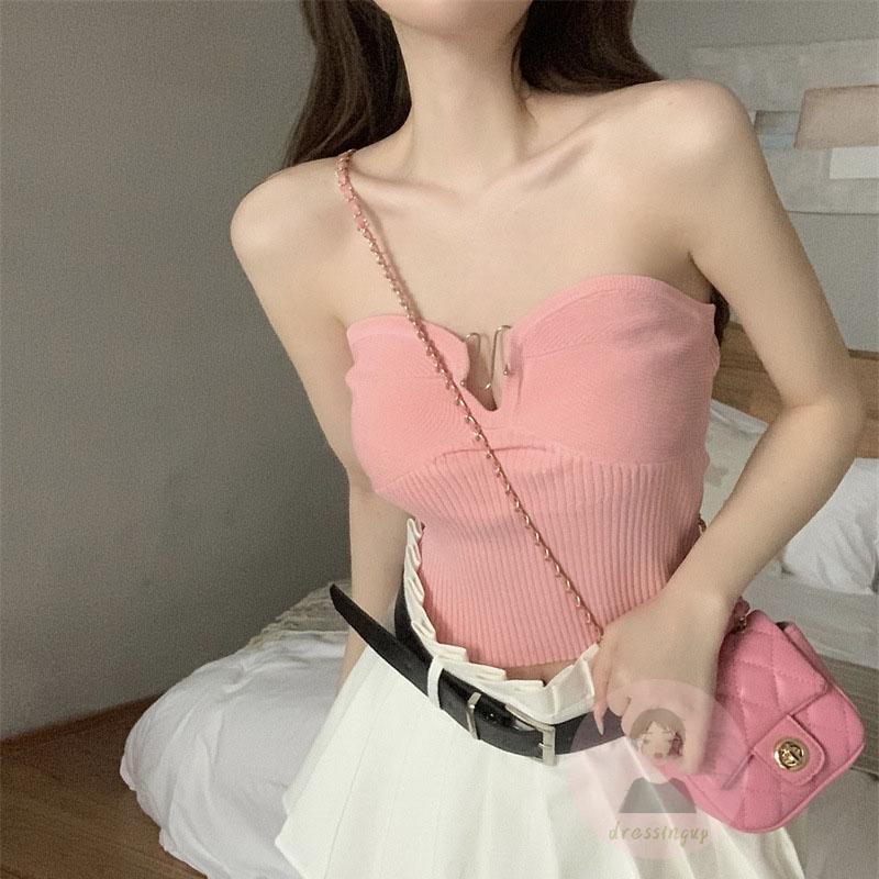 Áo Ống Mùa Hè Màu Sắc Đơn Giản Cho Nữ