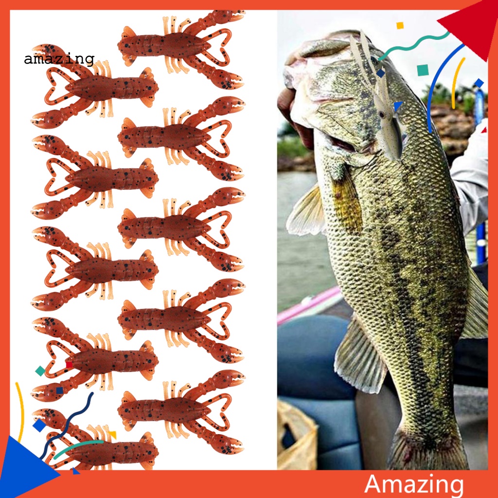 Set 10 Mồi Giả Nhử Cá 4cm / 0.8g Bằng Nhựa PVC Mềm Chống Mòn Màu Sắc Tươi Sáng