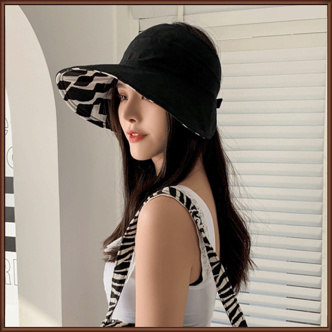 Mũ Rộng Vành Hở Chóp Chống Tia Uv Thời Trang Đi Biển Mùa Hè Bảo Vệ Cho Nữ