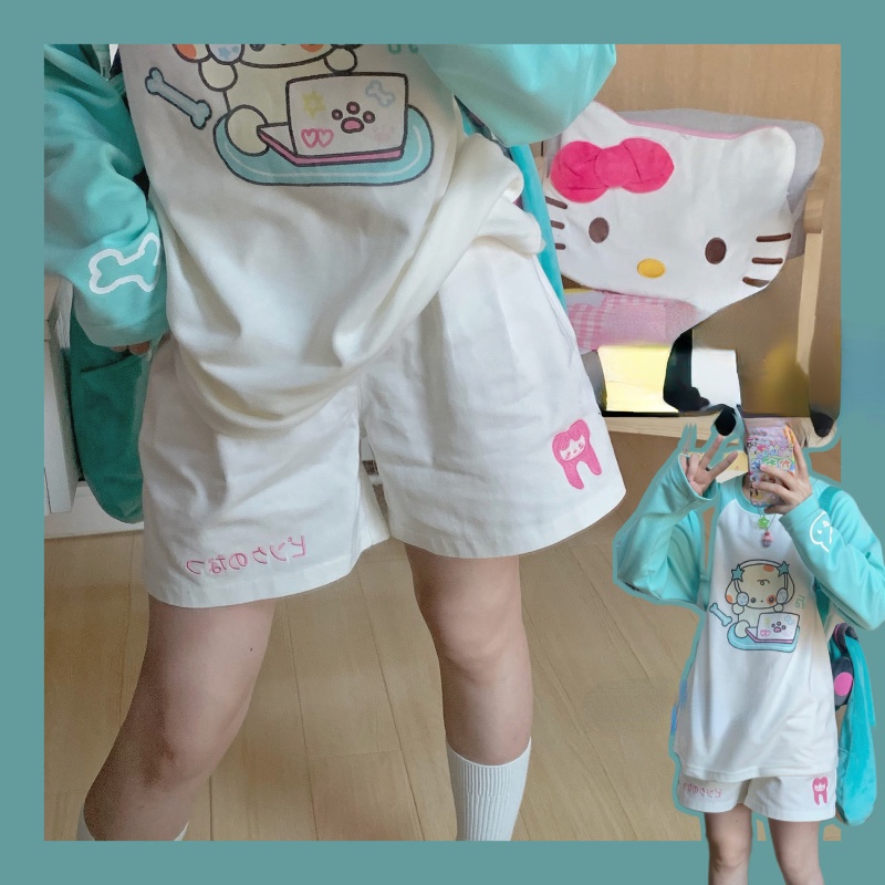 Quần ngắn ống rộng Thời Trang Mùa Hè Hàn Quốc Dành Cho Nữ