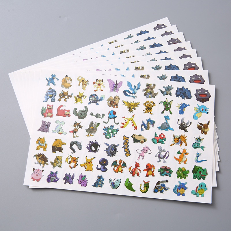 Pokemon Dán Hình Xăm Pikachu Charmander Eevee trẻ em dễ thương không thấm nước stickers quà tặng đồ chơi trò chơi