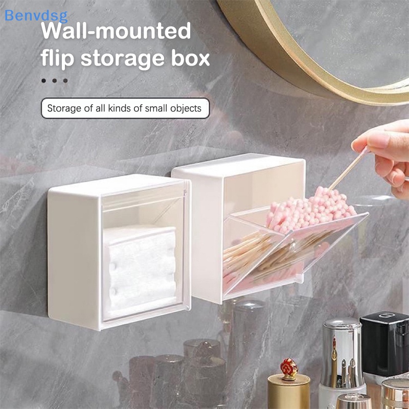 Hộp Đựng Bông / Tăm / Trang Sức Bằng Nhựa Gắn Tường Chống Bụi Tiện Dụng