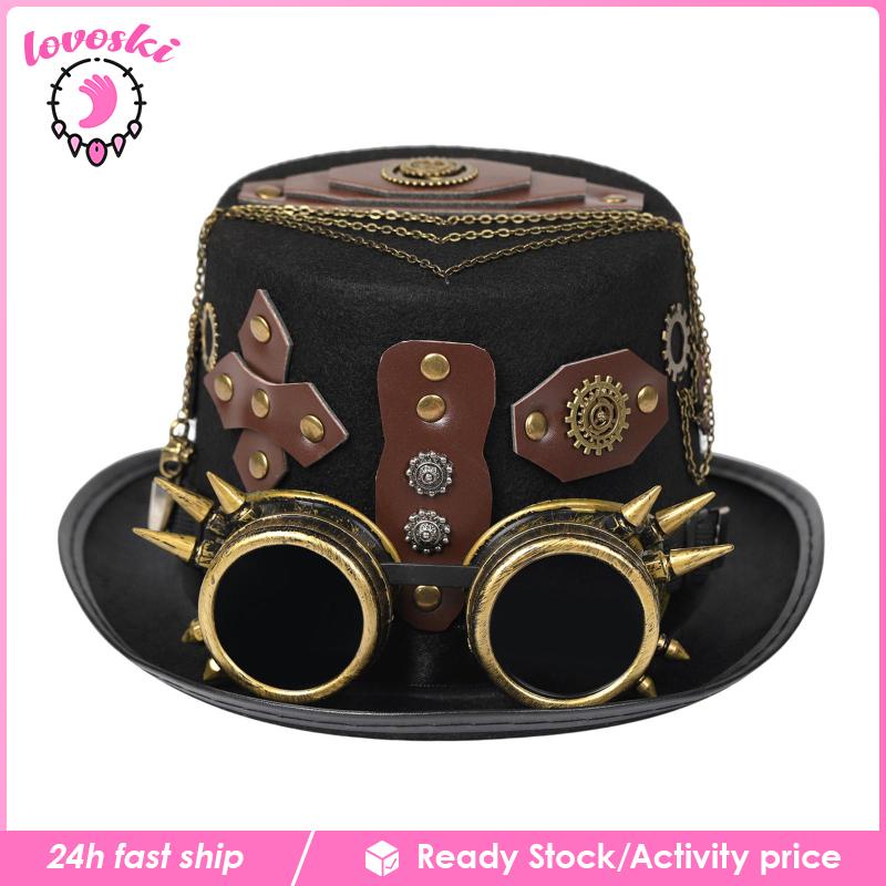 Mũ Fedora Phong Cách Steampunk Gothic Hóa Trang