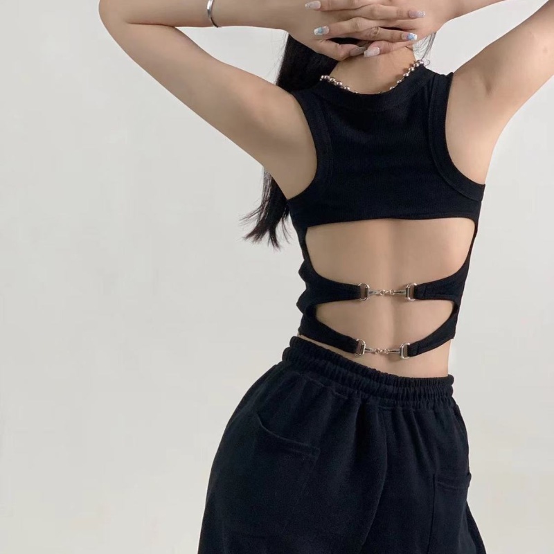 COZOK Áo Thể Thao Không Tay Hở Lưng Gợi Cảm Thời Trang