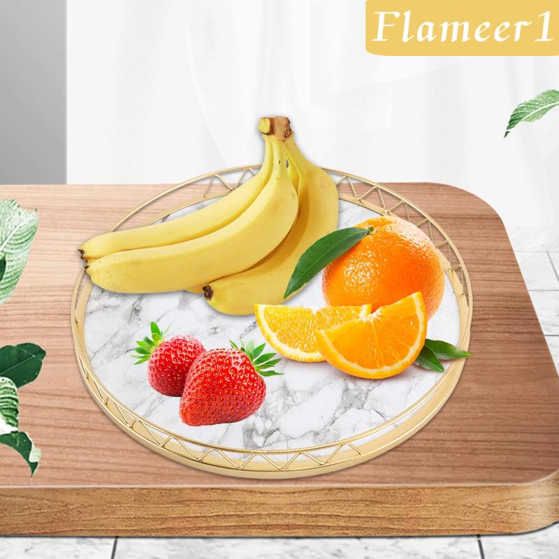 [Flameameer1] Khay Đựng Nến Trang Điểm Họa Tiết Cẩm Thạch Cho Nhà Hàng