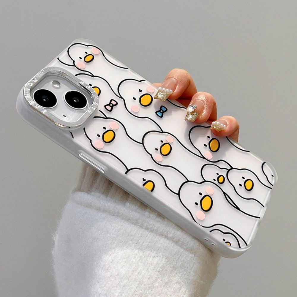 Ốp Điện Thoại TPU Mềm Chống Dấu Vân Tay Chống Rơi In Hình Vịt Vàng Cho IPhone 11 14 13 12 Pro Max XR X 7 8 Plus