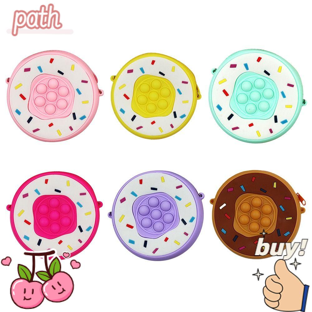 Túi Đeo Chéo Bằng Silicone Hình Bánh Donut Nhiều Màu Xinh Xắn Cho Bé