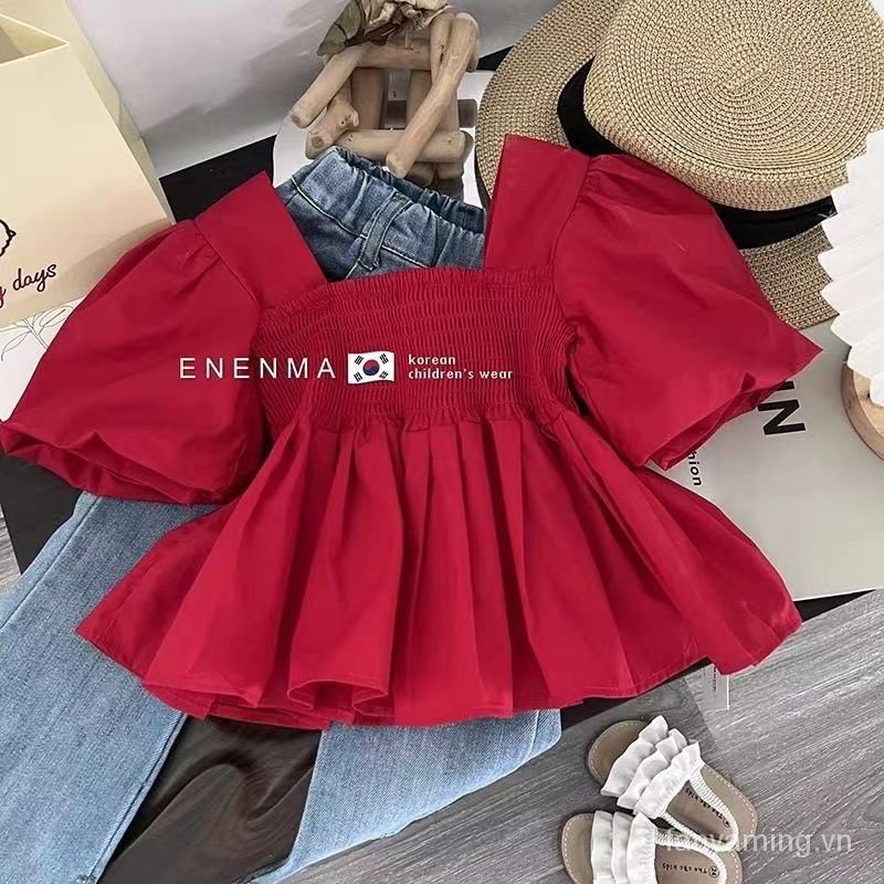 Set Đồ Mùa Hè Hai Món Gồm Áo Jean Phong Cách Phương Tây Thời Trang 2023 Cho Bé Gái UO7V