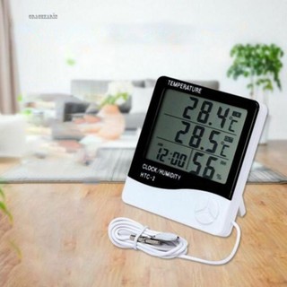 Thermometer LCD ABS Travel Alarm Digital For Home HTC-2 Humidity Hygrometer