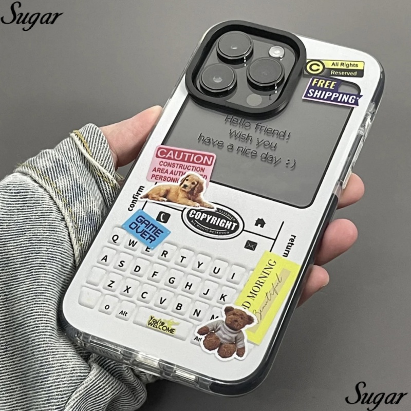 ✅Ốp Điện Thoại In Hình Chú Cún Và Bàn Phím Cho Iphone 14 13 11promax12 pro PIR1
