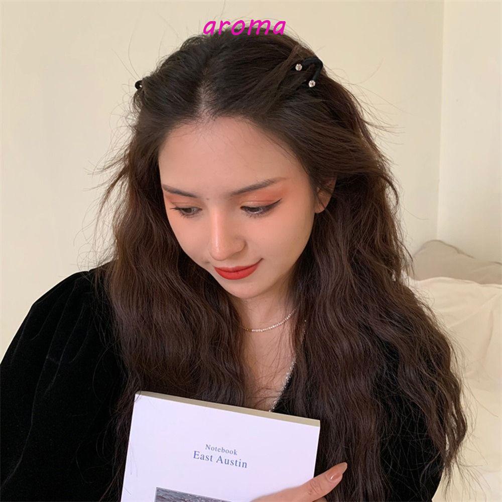 Kẹp Tóc Đuôi Ngựa Mini Hình Chữ V Bằng Nhung Thanh Lịch Cho Nữ|Kẹp Tóc Thiết Kế Xinh Xắn Thời Trang