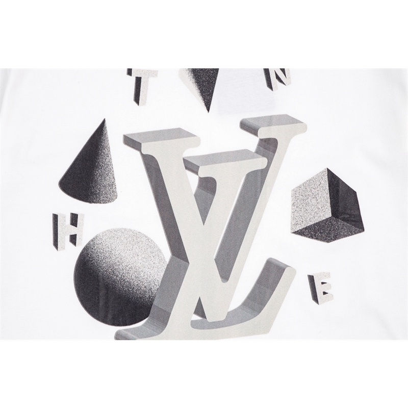 L &amp; V- Áo Thun Tay Ngắn In Logo Hành Tinh Rơi Màu Vàng Cổ Điểnkidtjrtrt