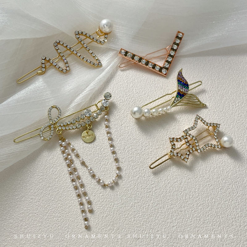 Kẹp Tóc Ngang Một Hàng Đính Ngọc Trai Nhân Tạo Thời Trang 2023 Dành Cho Bạn Nữ