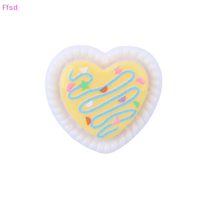 {Ffsd} Set 10 Phụ Kiện Trang Sức / Kẹp Tóc / Điện Thoại Hình Bánh Kem Hoạt Hình Bằng Nhựa Resin Lấp Lánh DIY