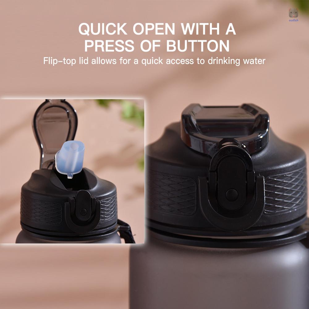 Bình Nước Thể Thao 1L Kèm Ống Hút Và Dấu Thời Gian Chống Rò Rỉ Tiện Dụng