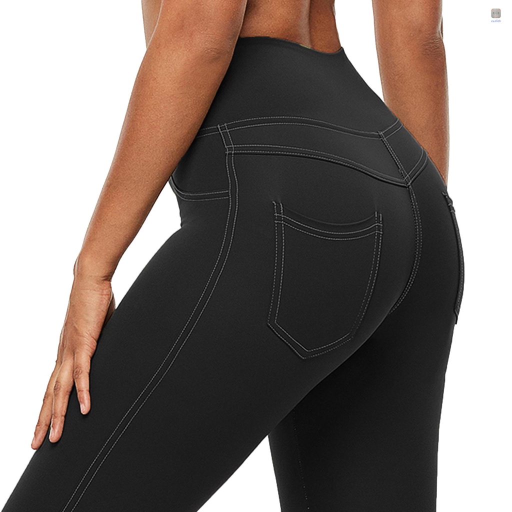 Quần Legging Thể Thao Lưng Cao Có Túi Chất Liệu Khô Thoáng Nhanh Chóng