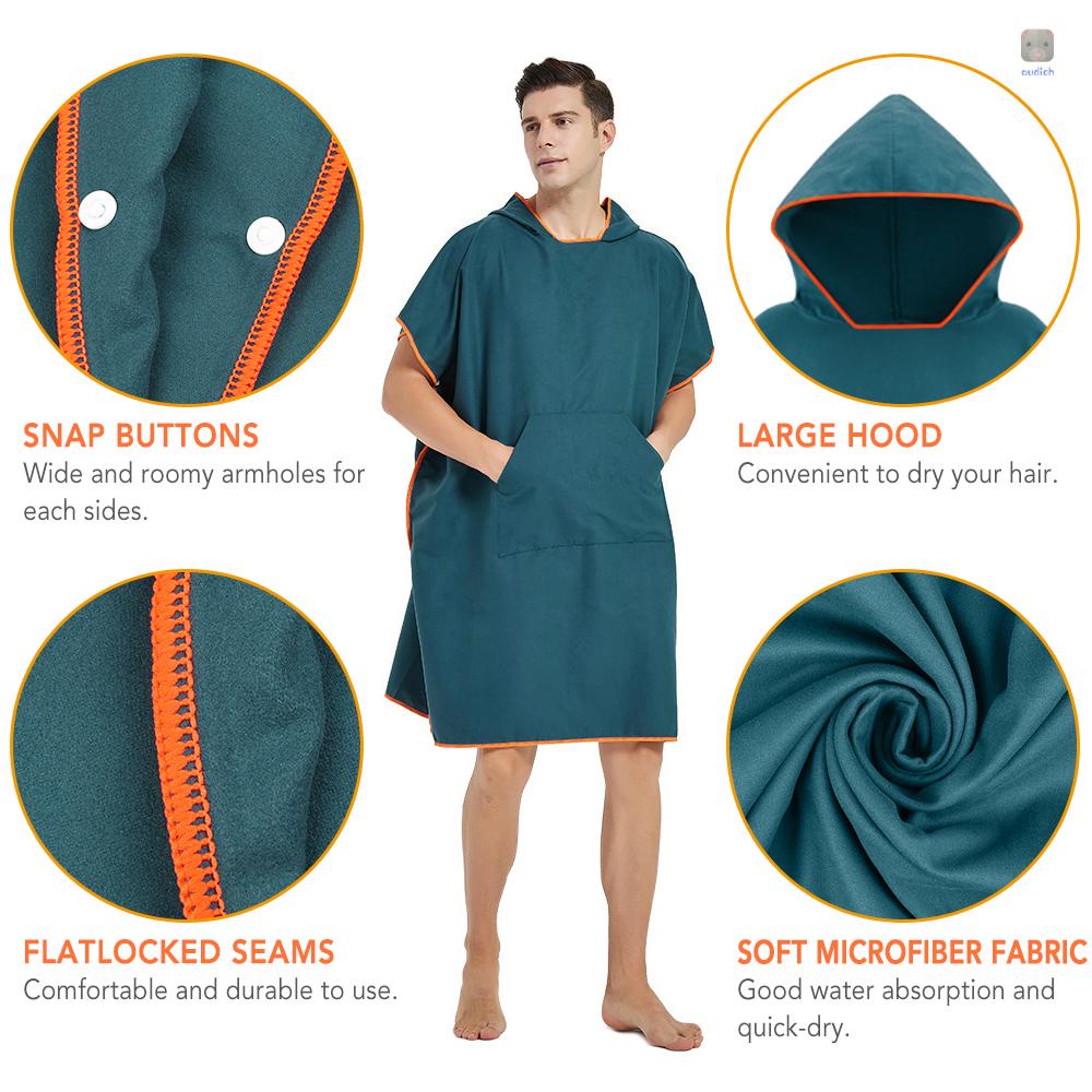 Khăn Tắm Bằng Sợi Micro Nhanh Khô Có Mũ Trùm Đầu Thay Đổi Được Cho Hoạt Động Thể Thao Ngoài Trời